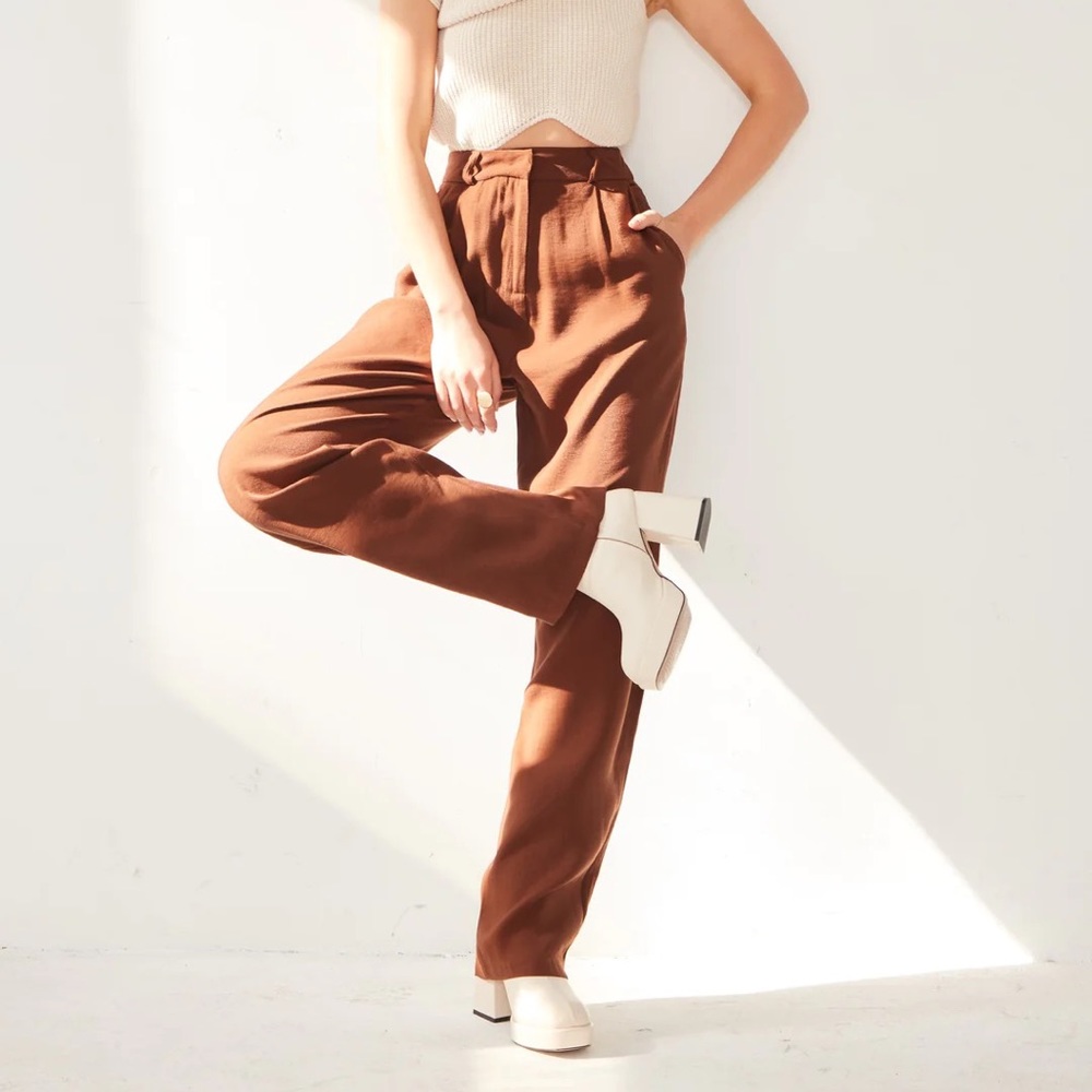NWT Piral Long Carrot Pants Brown XS